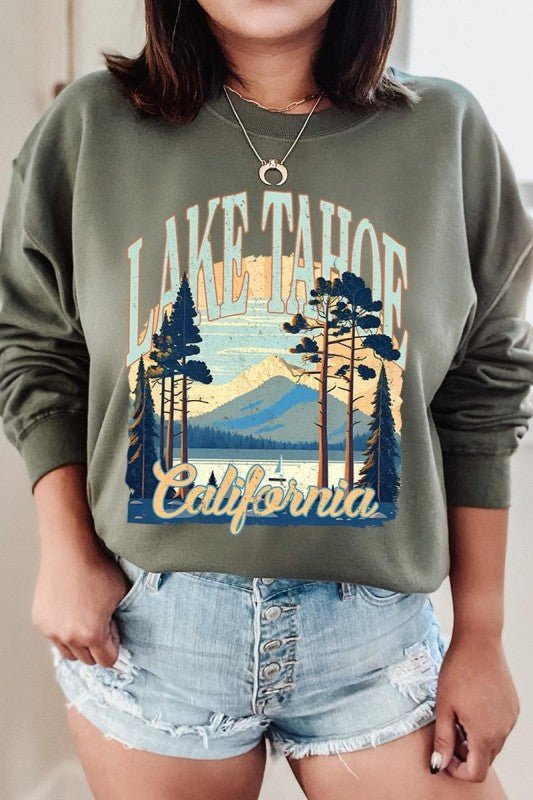 Lake Tahoe Graphic Sweatshirt - Bitsy Gypsy Boutique