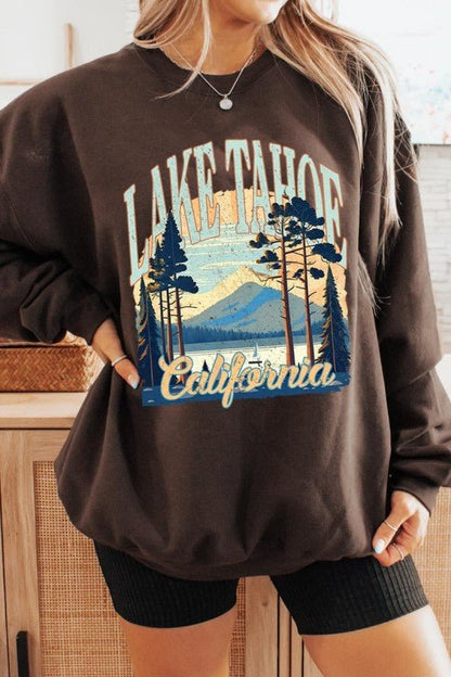 Lake Tahoe Graphic Sweatshirt - Bitsy Gypsy Boutique