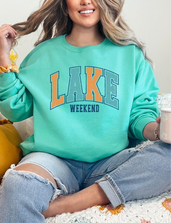 Lake Weekend CrewNeck Sweatshirt - Bitsy Gypsy Boutique