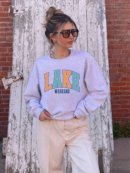 Lake Weekend CrewNeck Sweatshirt - Bitsy Gypsy Boutique