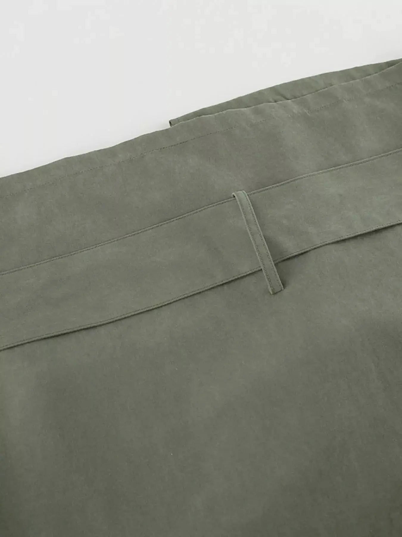 Lapel Collar Belted Cropped Trench by Trendsi