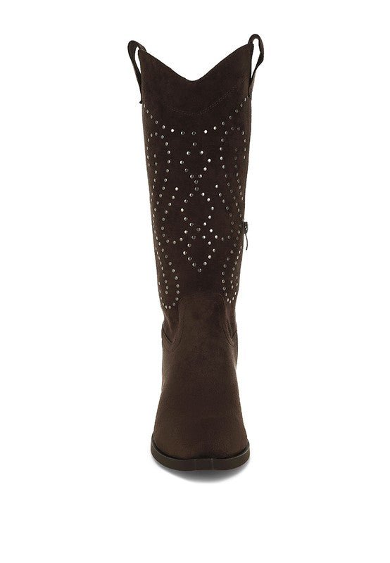 Lariat Studs Embellished Cowboy Boots - Bitsy Gypsy Boutique