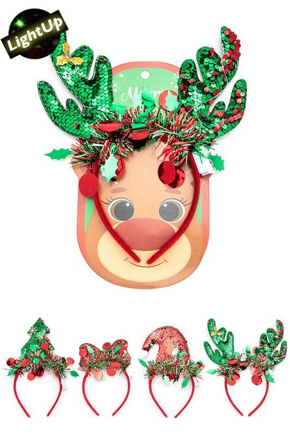 LED Light UP Christmas Headband Set - Bitsy Gypsy Boutique