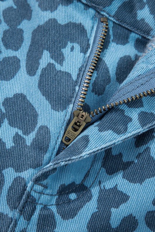 Leopard High Waist Straight Jeans - Bitsy Gypsy Boutique