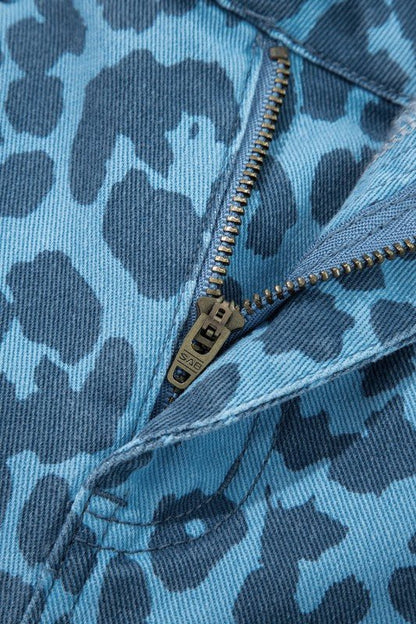 Leopard High Waist Straight Jeans - Bitsy Gypsy Boutique