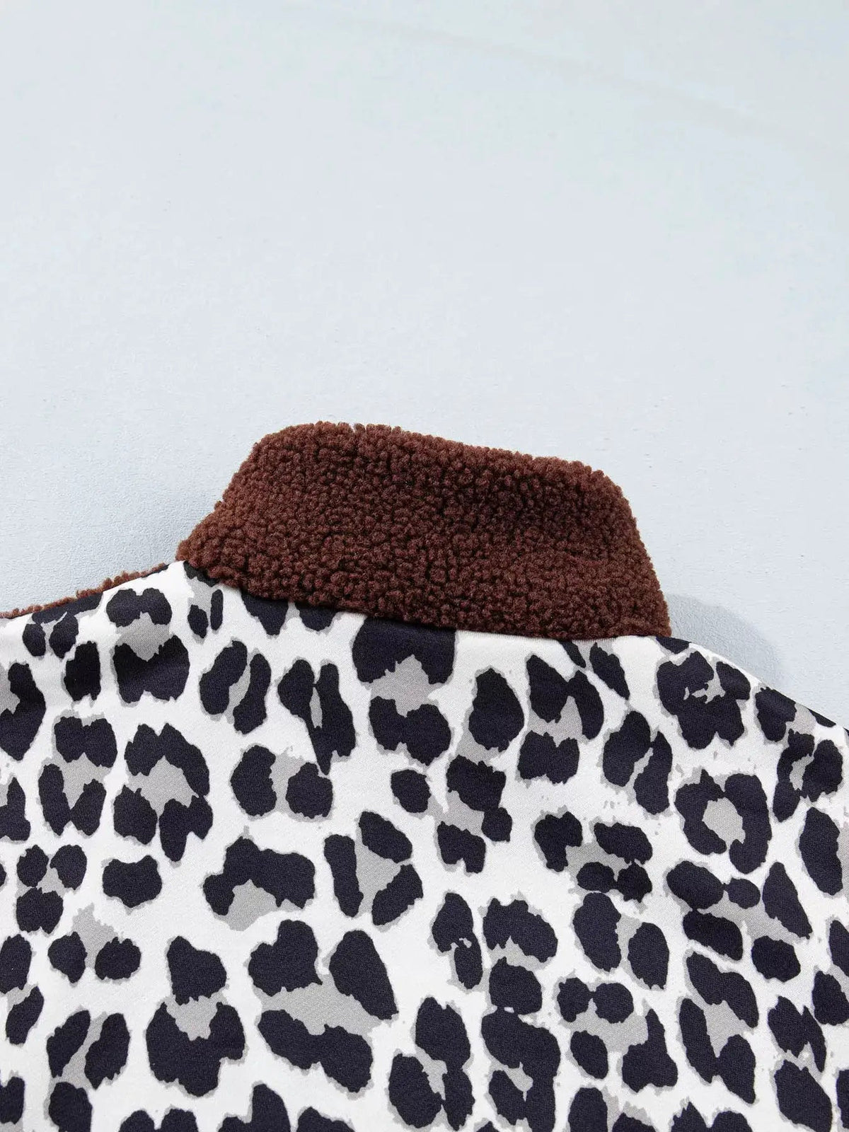 Leopard Patchwork Brown Fleece Zip Up Collar Jacket - Bitsy Gypsy Boutique