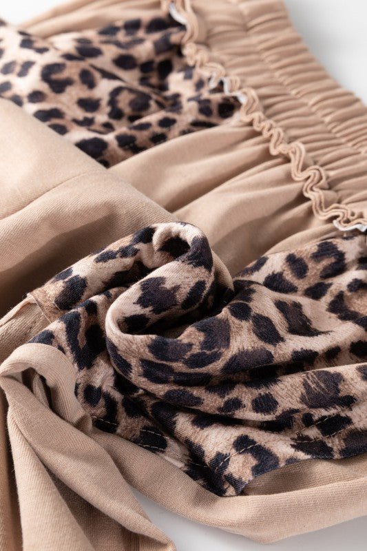 Leopard Patchwork Mineral Wash Wide Leg Pants - Bitsy Gypsy Boutique