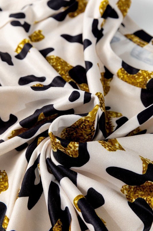 Leopard Round Neck Short Sleeve T-Shirt - Bitsy Gypsy Boutique