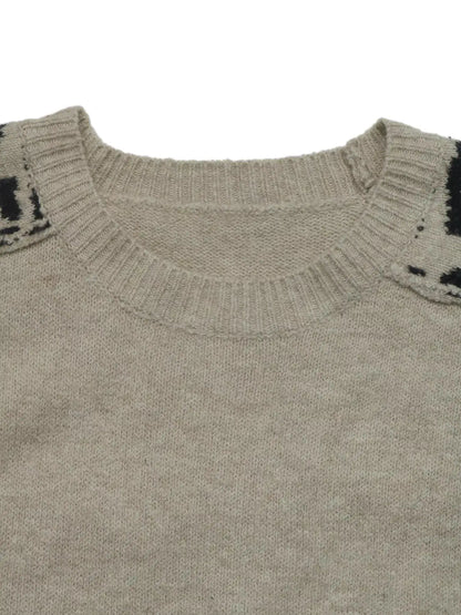 Leopard Round Neck Sweater by Trendsi