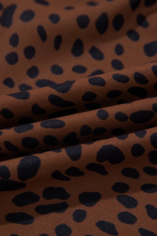 Leopard Ruffle Puff Sleeve Blouse - Bitsy Gypsy Boutique