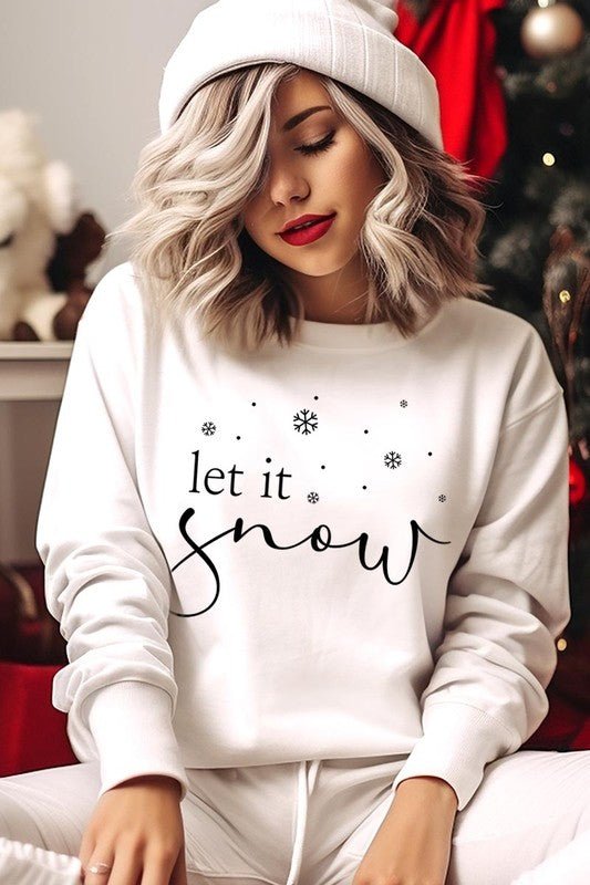 Let it Snow Graphic Fleece Sweatshirts - Bitsy Gypsy Boutique