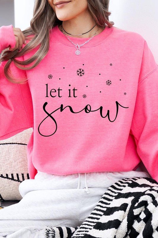 Let it Snow Graphic Fleece Sweatshirts - Bitsy Gypsy Boutique