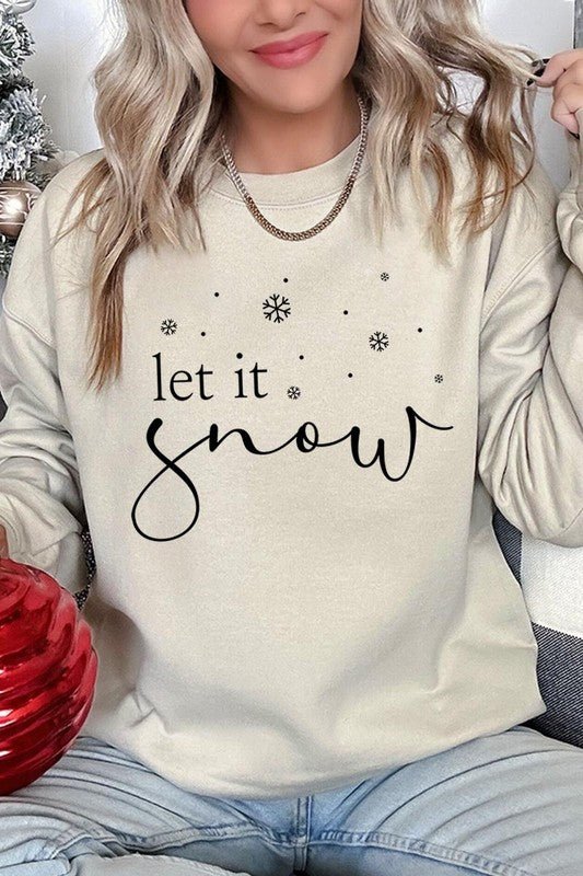 Let it Snow Graphic Fleece Sweatshirts - Bitsy Gypsy Boutique