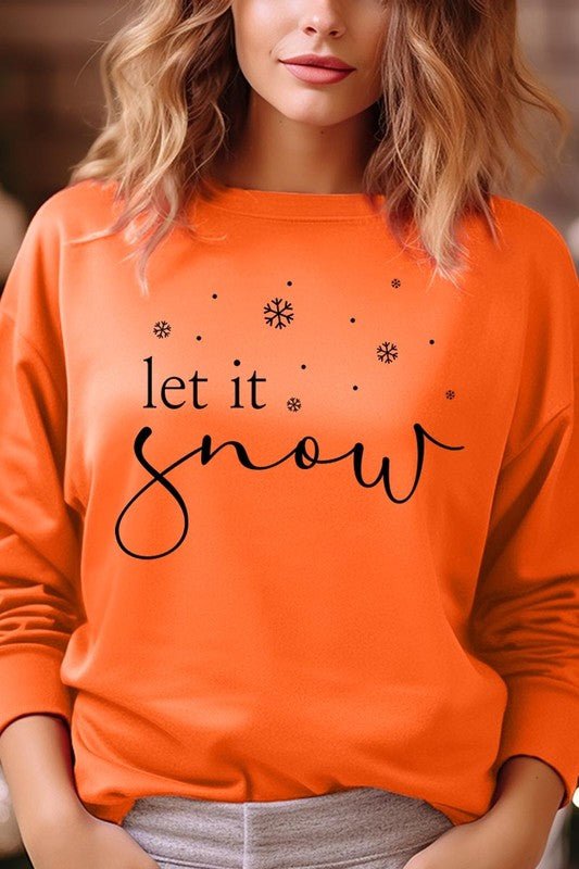 Let it Snow Graphic Fleece Sweatshirts - Bitsy Gypsy Boutique