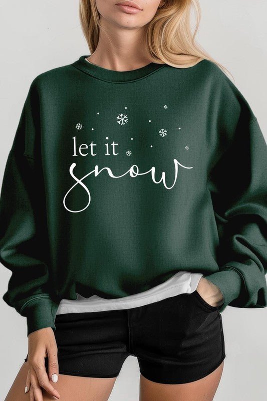 Let it Snow Graphic Fleece Sweatshirts - Bitsy Gypsy Boutique