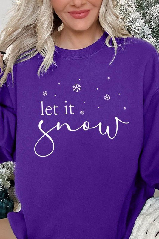 Let it Snow Graphic Fleece Sweatshirts - Bitsy Gypsy Boutique