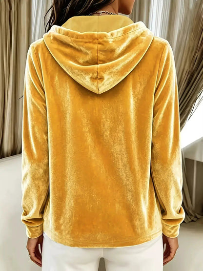 Light Blue Button Detail Drawstring Hoodie - Bitsy Gypsy Boutique