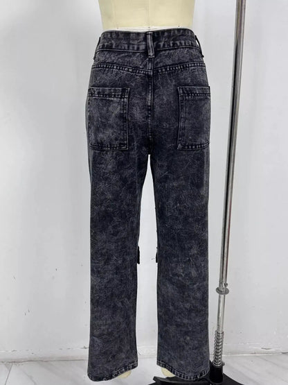 Light Wash High Waisted Wide Leg Cargo Jeans - Bitsy Gypsy Boutique