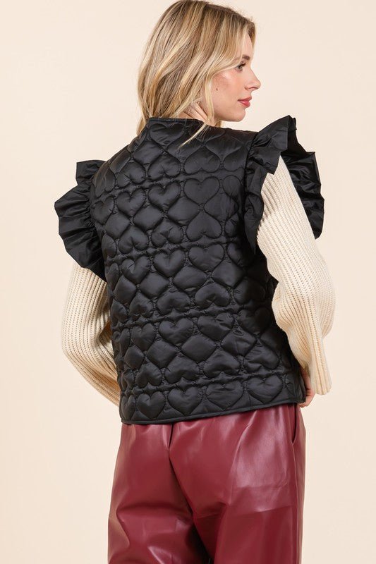 Lightweight Heart Quilted Puffer Vest - Bitsy Gypsy Boutique