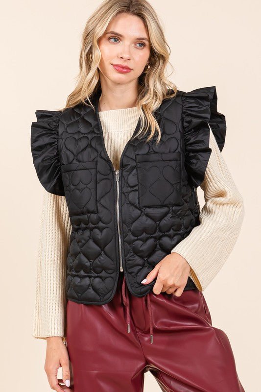 Lightweight Heart Quilted Puffer Vest - Bitsy Gypsy Boutique