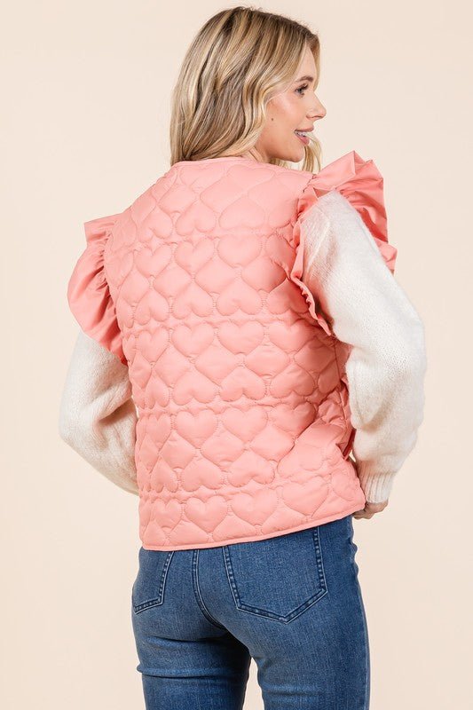 Lightweight Heart Quilted Puffer Vest - Bitsy Gypsy Boutique