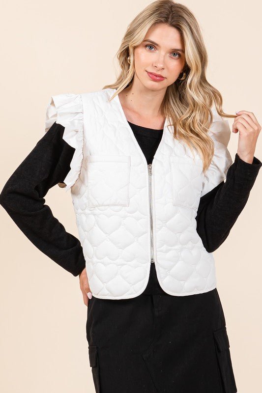 Lightweight Heart Quilted Puffer Vest - Bitsy Gypsy Boutique