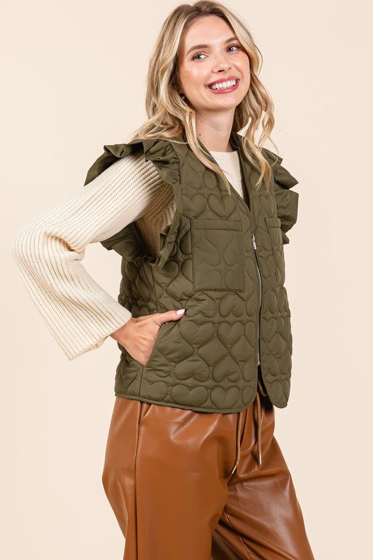 Lightweight Heart Quilted Puffer Vest - Bitsy Gypsy Boutique