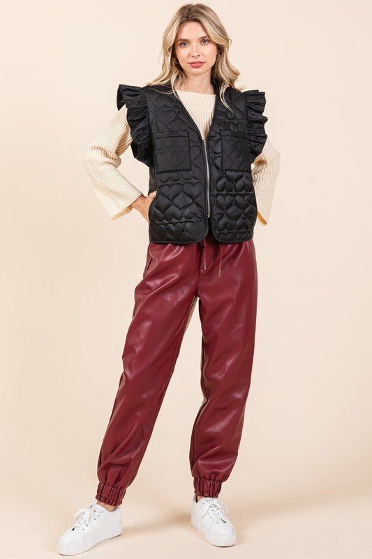 Lightweight Heart Quilted Puffer Vest - Bitsy Gypsy Boutique