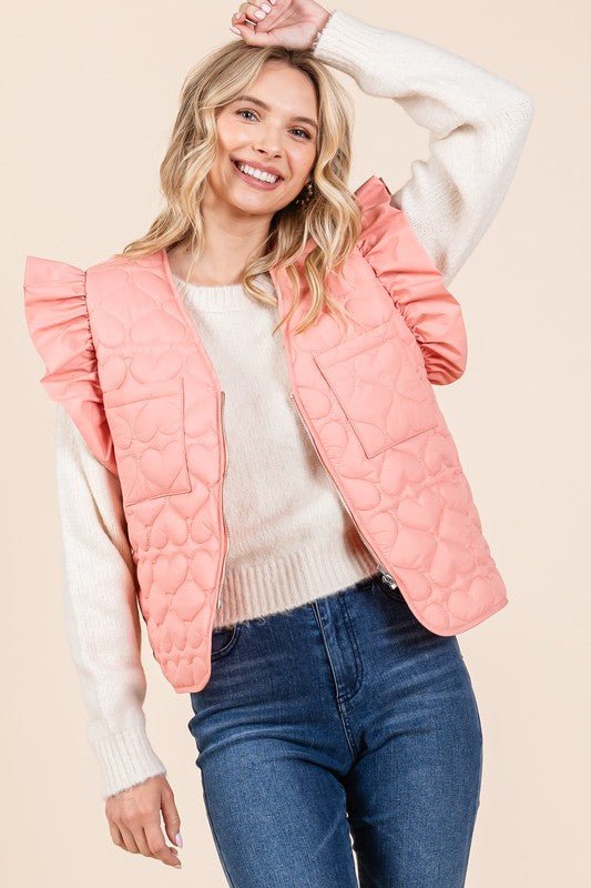 Lightweight Heart Quilted Puffer Vest - Bitsy Gypsy Boutique