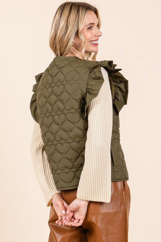 Lightweight Heart Quilted Puffer Vest - Bitsy Gypsy Boutique