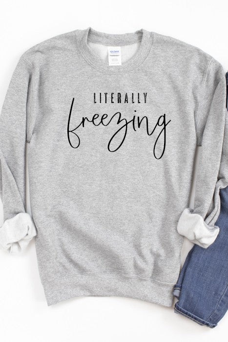 Literally Freezing Sweatshirt - Bitsy Gypsy Boutique