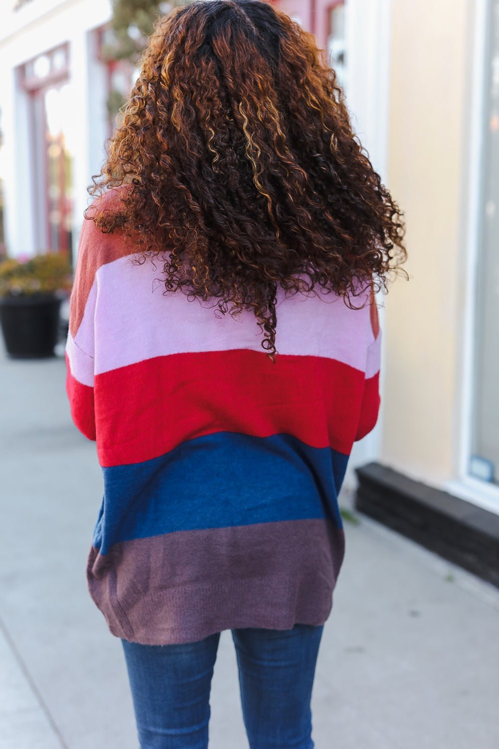 Lock Eyes Lilac Multi-Stripe Ribbed Knit Sweater Pullover - Bitsy Gypsy Boutique