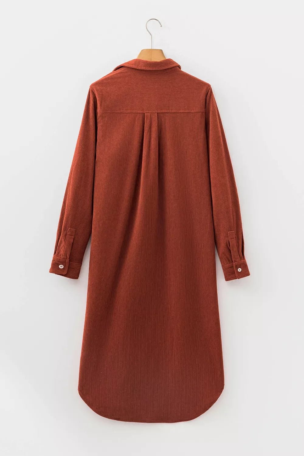 Long Sleeve Button Down Corduroy Midi Dress - Bitsy Gypsy Boutique