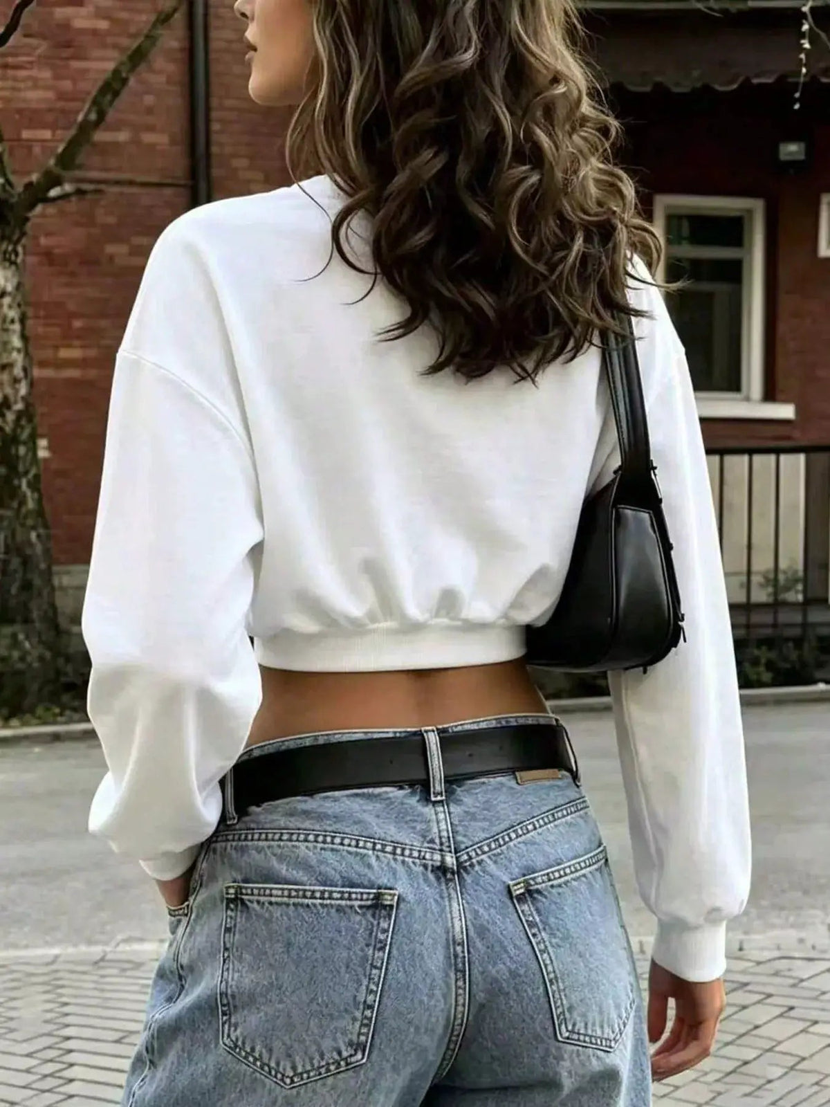 Long Sleeve Crop Sweatshirt - Bitsy Gypsy Boutique