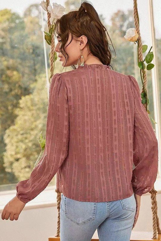 Long sleeve sheer blouse - Bitsy Gypsy Boutique