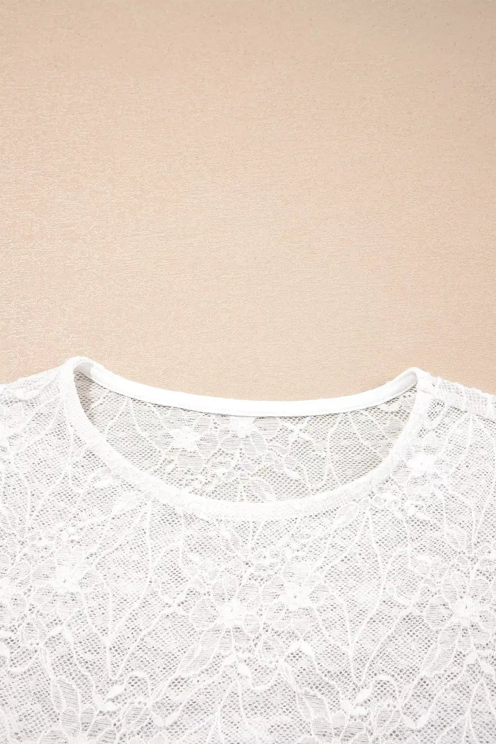 Long Sleeve Sheer Mesh Lace Top by Trendsi