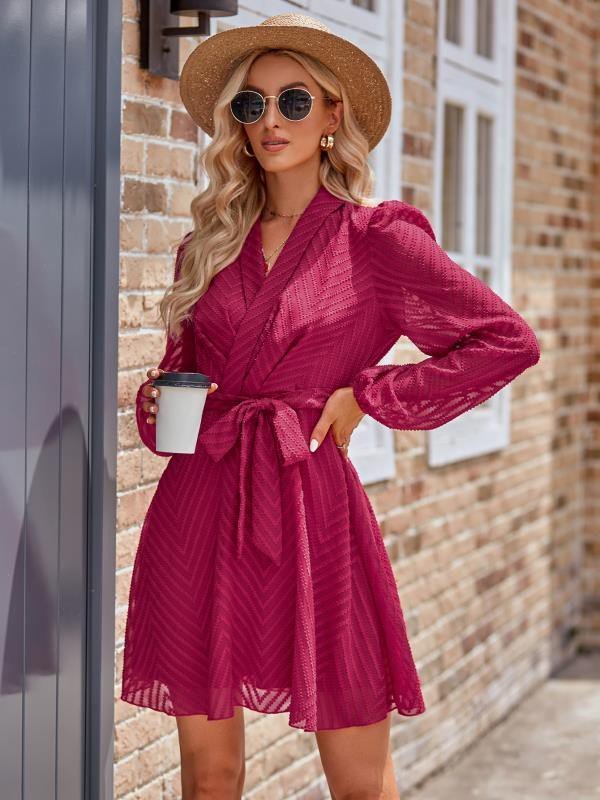 Long sleeve wrap front dress - Bitsy Gypsy Boutique