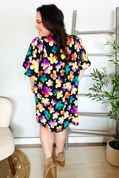 Look Adorable Ribbon Bow Tie Floral Babydoll Dress with Pockets - Bitsy Gypsy Boutique