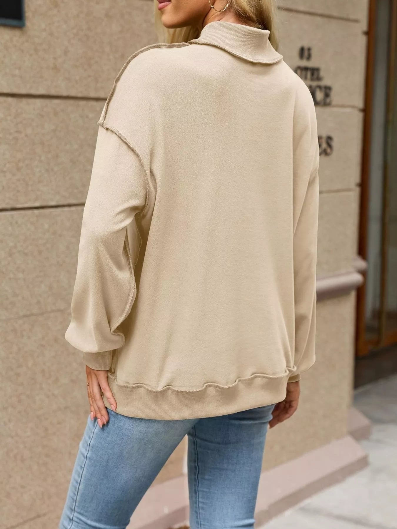 Loose Fit Crew Neck Sweatshirt - Bitsy Gypsy Boutique