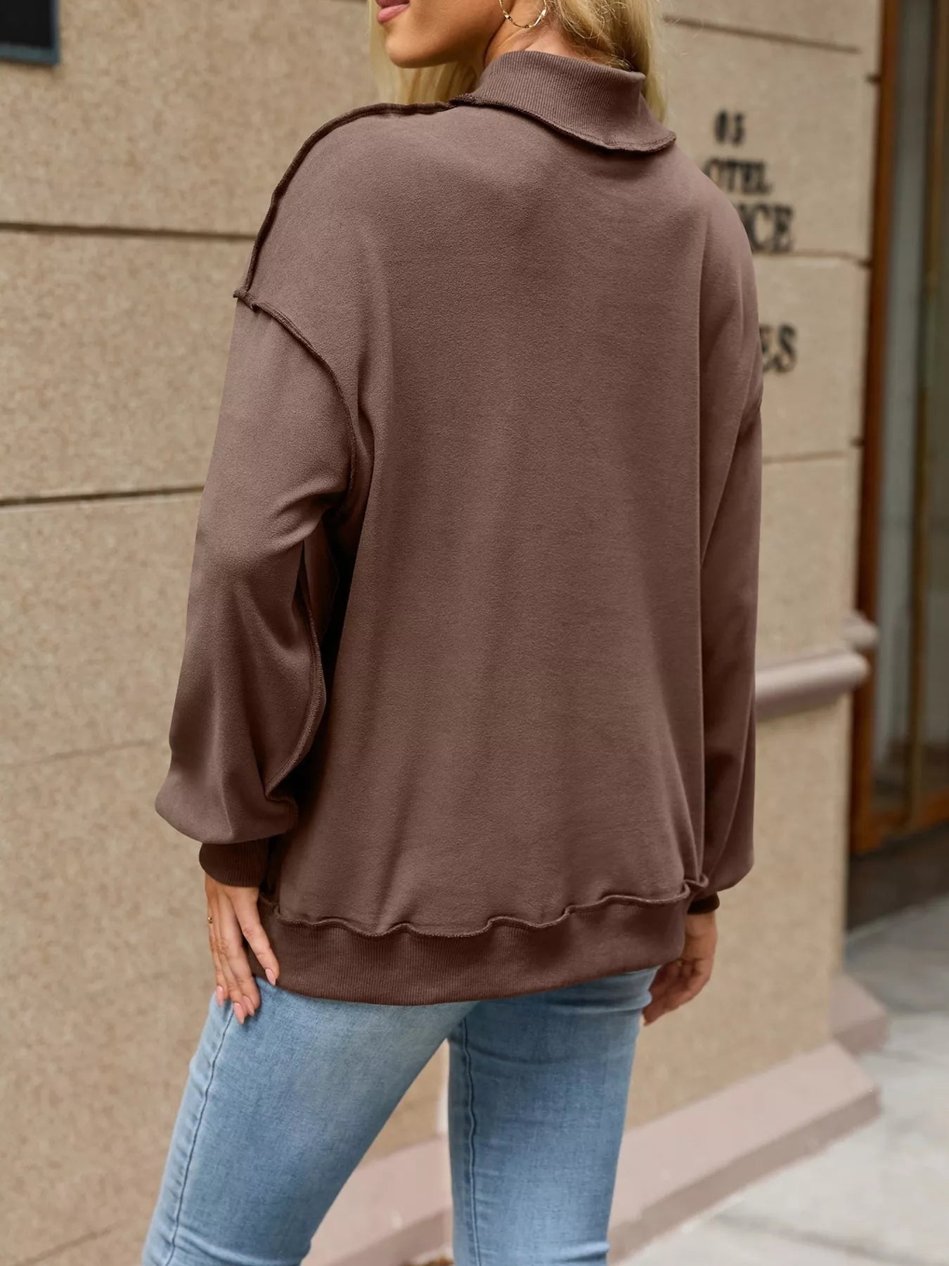 Loose Fit Crew Neck Sweatshirt - Bitsy Gypsy Boutique