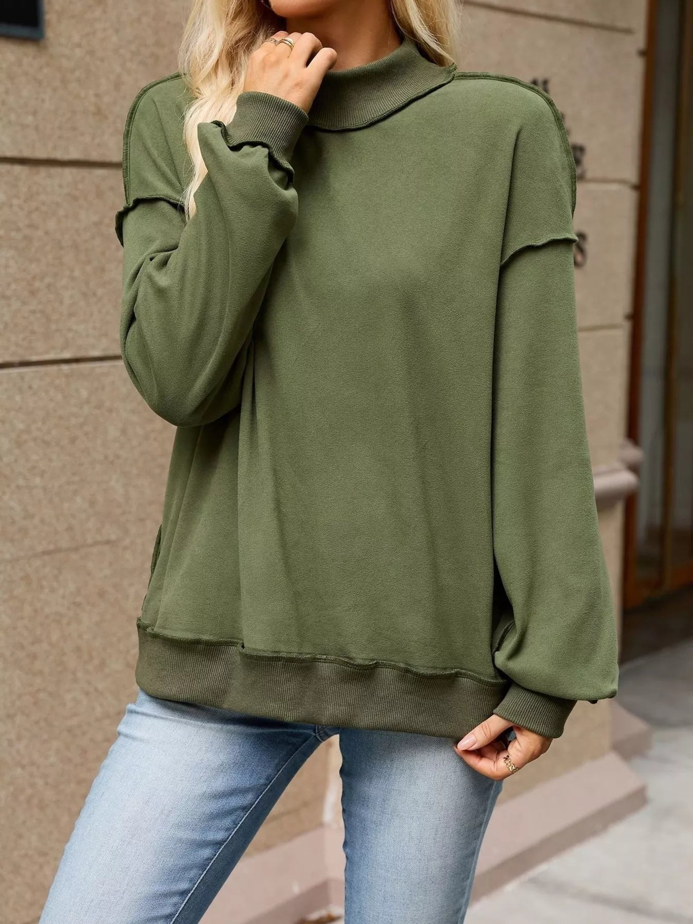 Loose Fit Crew Neck Sweatshirt - Bitsy Gypsy Boutique