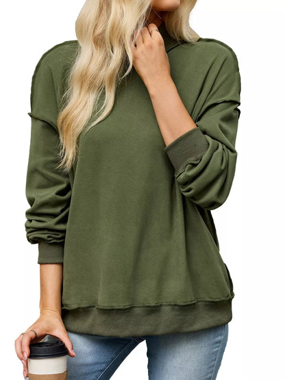 Loose Fit Crew Neck Sweatshirt - Bitsy Gypsy Boutique