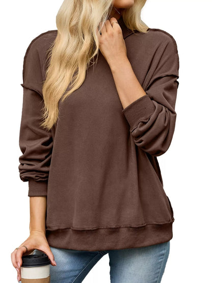 Loose Fit Crew Neck Sweatshirt - Bitsy Gypsy Boutique