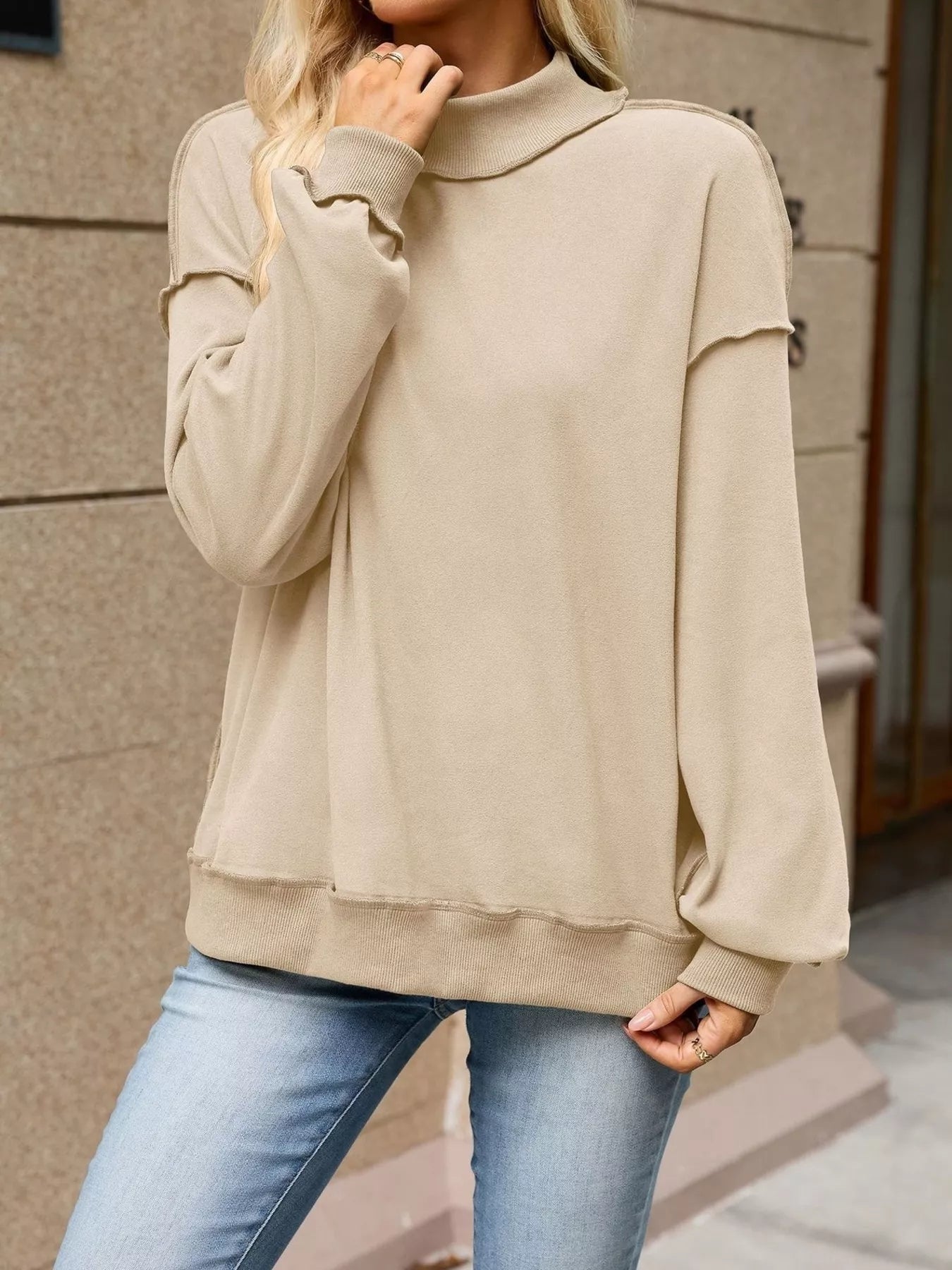 Loose Fit Crew Neck Sweatshirt - Bitsy Gypsy Boutique