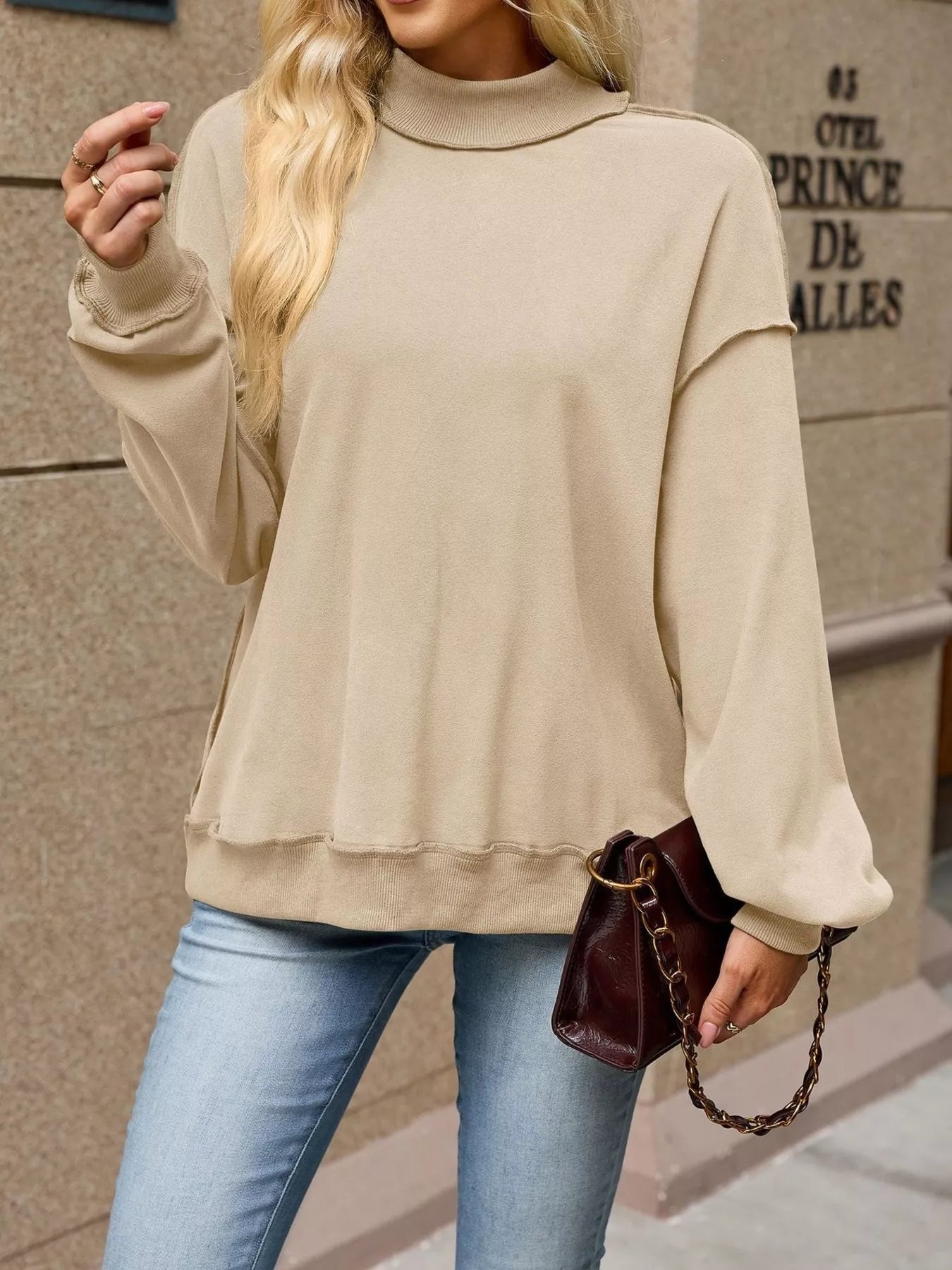 Loose Fit Crew Neck Sweatshirt - Bitsy Gypsy Boutique