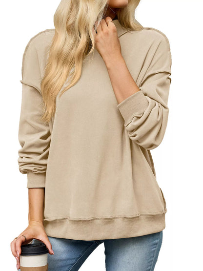 Loose Fit Crew Neck Sweatshirt - Bitsy Gypsy Boutique