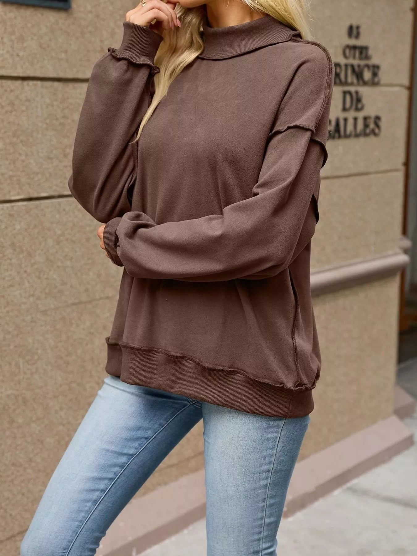 Loose Fit Crew Neck Sweatshirt - Bitsy Gypsy Boutique