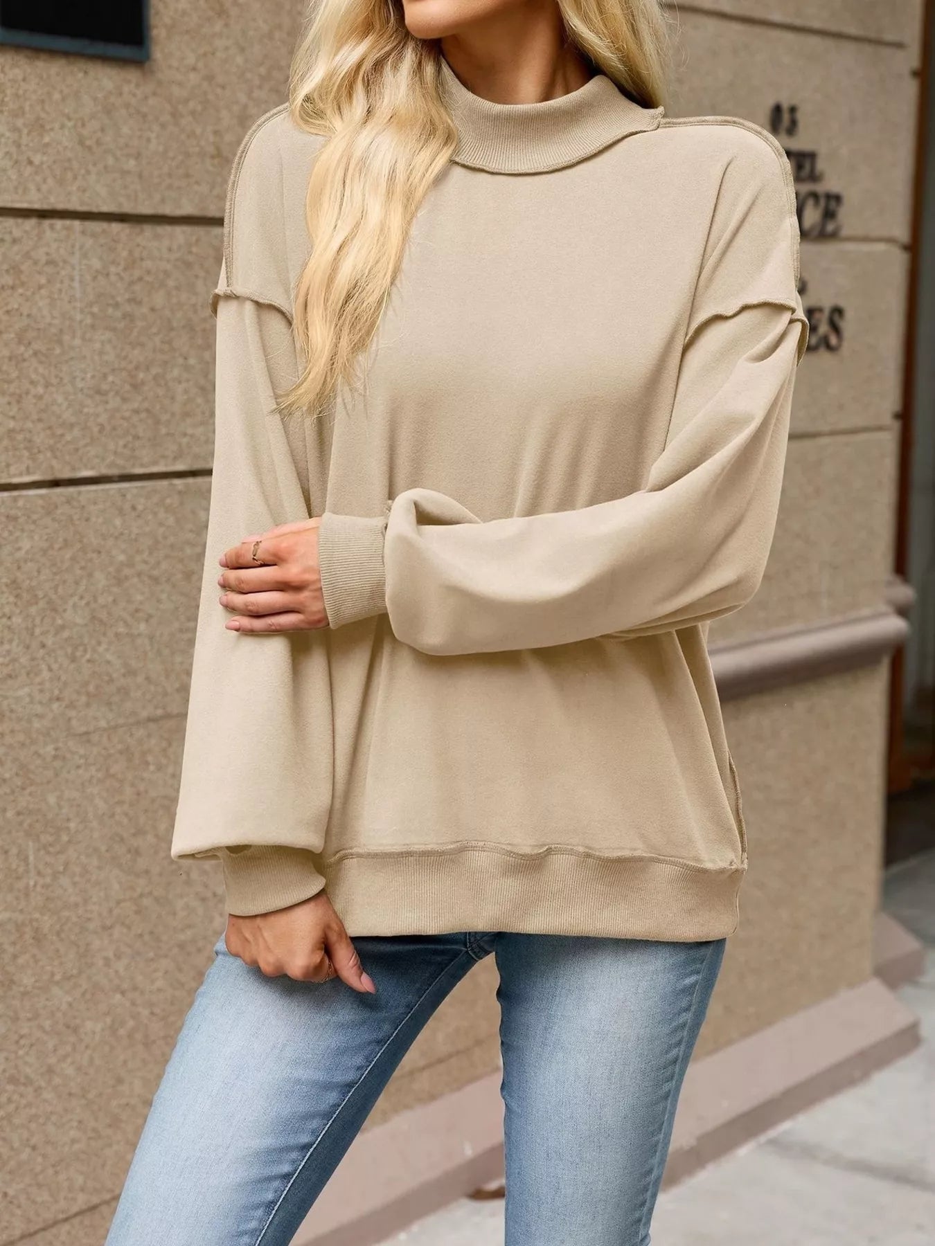 Loose Fit Crew Neck Sweatshirt - Bitsy Gypsy Boutique