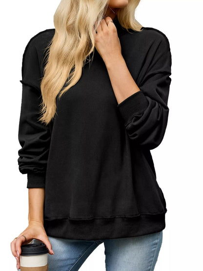 Loose Fit Crew Neck Sweatshirt - Bitsy Gypsy Boutique