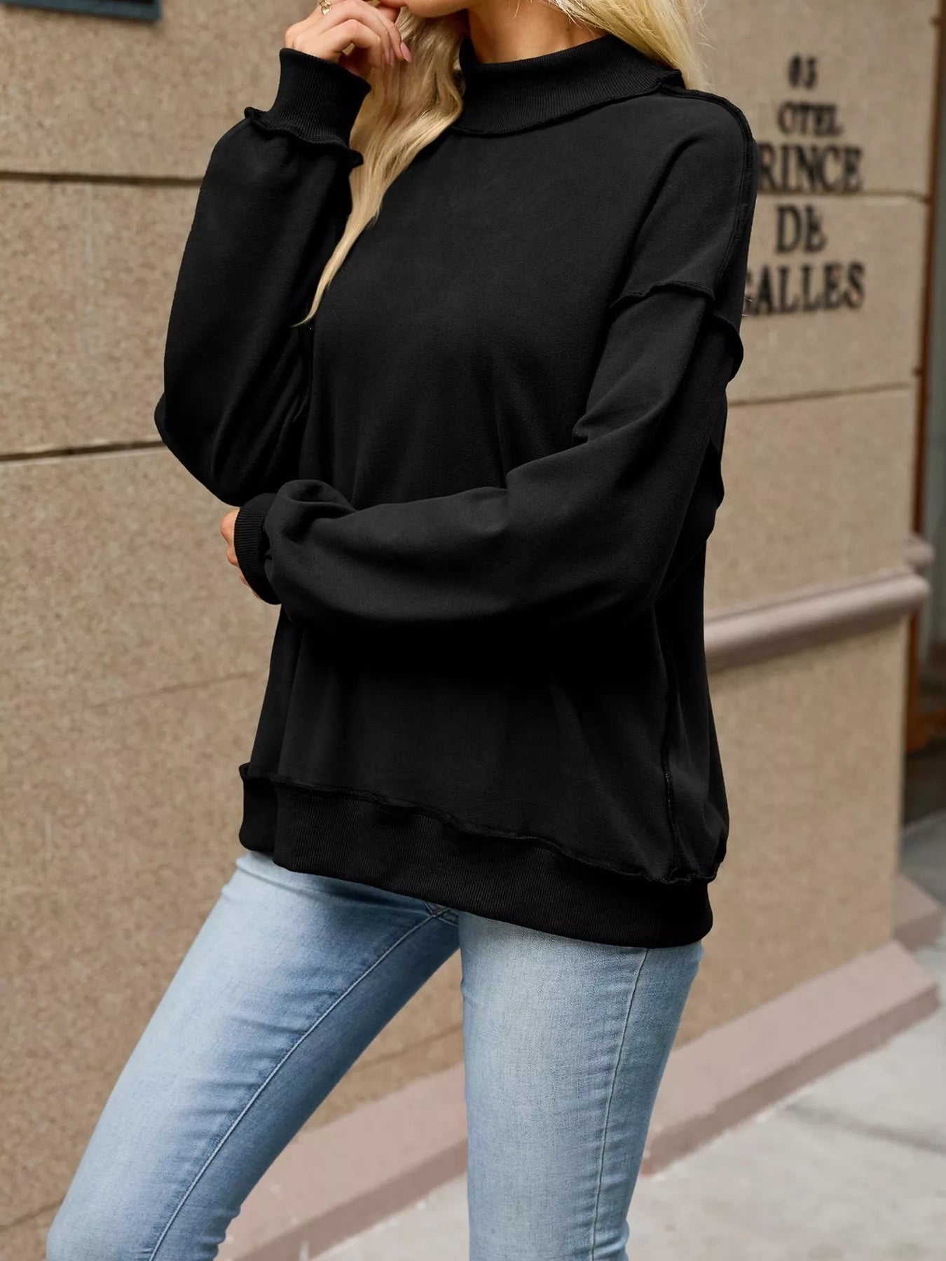 Loose Fit Crew Neck Sweatshirt - Bitsy Gypsy Boutique